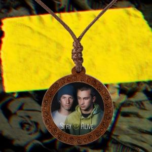 Handmade Twenty One Pilots Stay Alive Josh Tyler Glass Dome Necklace